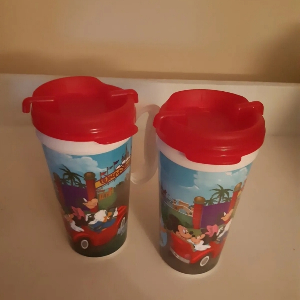 Whirley Drink Works 2 "Rapid Fill" Disney Travel Mug red covered 7'' tall